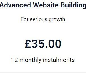 Advanced Website Building 12 monthly instalments